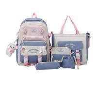 Backpacks Set, Bag Combo Kit, 11.81x5.12x16.54 Inches Compact Canvas School Backpack Set, Multipocket Design, Lightweight Stylish, for Kids, Boys, Girls, Teenagers, and Students