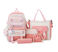 Backpacks Set, Bag Combo Kit, 11.81x5.12x16.54 Inches Compact Canvas School Backpack Set, Multipocket Design, Lightweight Stylish, for Kids, Boys, Girls, Teenagers, and Students