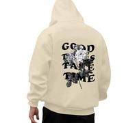 Backprint Hoodies für Herren 2023 Herbst Kapuzenpullover Oversized Baggy Sweatshirt Leichte Sportlich Pullover y2k Vintage Streetwear Hoody Pulli Tops Oberteile Winter Langarmshirt