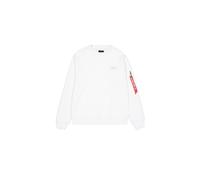 Sweater ALPHA INDUSTRIES "Backprint Sweatshirt", Herren, Gr. XXL, weiß, Obermaterial: 80% Baumwolle, 20% Polyester, regular fit, Sweatshirts Sweater (62985133-XXL) weiß