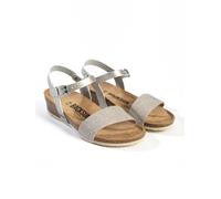 BACKSUN Keilsandaletten "Lola" in Silber - Größe 38 | Damen Sandalen