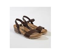 BACKSUN Leder-Keilsandaletten "Calabria" in Braun - Größe 42 | Damen Sandalen