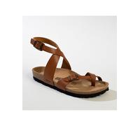 BACKSUN Leder-Sandalen "Mala" in Hellbraun - Größe 39 | Damen Sandalen