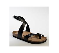BACKSUN Leder-Sandalen "Mala" in Schwarz - Größe 38 | Damen Sandalen