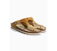BACKSUN Leder-Zehentrenner "Singapore" in Gelb - Größe 39 | Damen Sandalen