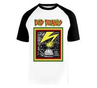 Bad Brains Bad Brains Baseball T-Shirt Herren Damen Unisex Weiß Rundhals Kurze Ärmel Bio-Baumwolle Tee Men's White