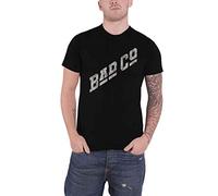 Bad Company T Shirt Slant Band Logo Distressed Nue offiziell Herren Schwarz XL