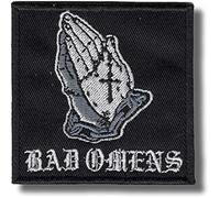 Bad Omens Aufnäher zum Aufbügeln: Schwarz, Herz, 1 Stück, Mittel, Baumwolle, Gotisch, Blumige Stickerei