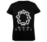 Bad Omens Band Logo Tees S Baumwolle Damen T-Shirt Schwarz Damen