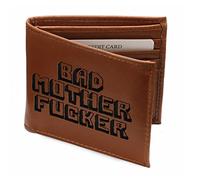 Bad Wallets „Bad Mother Fucker“-Geldbörse, bestickt, Synthetisches PU-Leder, zweifach faltbar, hellbraun