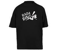 Bada Bing Baggy T-Shirt Herren Damen Unisex Schwarz Bio-Baumwolle Tee Men's Black