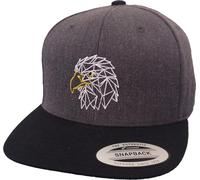 Baddery Cap Flexfit Snapback : USA Adler- Eagle Kappe Herren & Damen (One Size - Charcoal-Black)