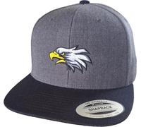 Baddery Cap Flexfit Snapback :USA Seeadler - Eagle Kappe Herren & Damen (One Size - Charcoal-Black)