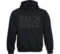 Baddery Hoodie Herren - „Black Sheep“ - Streetwear Kapuzenpullover für Männer (L)