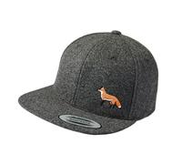 Baddery Jäger Outdoor Flexfit Snapback Cap - „Fuchs“ - Melton Wool Kappe für Herren & Damen - Jagd & Wandern (Wool Dark Grey - One Size)