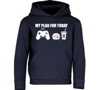 Baddery Kinder Gamer Pullover : My plan for Today : Gaming - Kapuzenpullover für Jungen - Zocker Pulli (Navy 152)