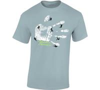 Baddery Kletter T-Shirt : Bouldern Adrenalin - Klettern Outdoor Ausrüstung Zubehör Geschenk (Ice Blue XXL)