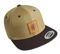 Baddery Outdoor Cap : Edelweiß (Leder-Patch) - Kappe Herren & Damen - Kletter Ausrüstung Wander Zubehör (Grün-Schwarz One Size)