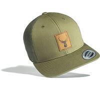 Baddery Outdoor Cap Flexfit Snapback : Hirsch (Leder-Patch) - Kappe Herren & Damen - Kletter Ausrüstung Wander Zubehör (Trucker)