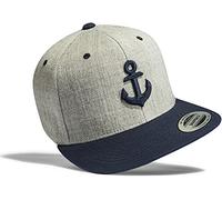 Baddery Outdoor Snapback Cap - „Anker“ - 3D Stick | Maritime Kappe für Herren & Damen - Geschenk für Segler