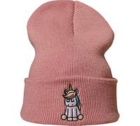 Baddery Strickmütze: Einhorn - Winter/Woll-Mütze/Kinder/Herren Damen Frauen Männer/Geschenk Freundin/Urban/Süß/Unicorn (Rosa)