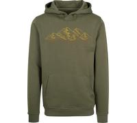 Baddery Wander Hoodie Herren - „Alpen“ - Bergsteigen, Klettern, Wandern & Outdoor Kapuzenpullover (Oliv XL)