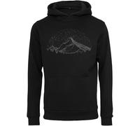 Baddery Wander Hoodie Herren - „Berghimmel“ - Bergsteigen, Klettern, Wandern & Outdoor Kapuzenpullover (Schwarz S)
