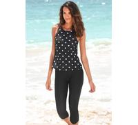 Bade-Capri LASCANA, Damen, Gr. 40, N-Gr, schwarz, Polyamid, unifarben, Badehosen, mit elastischem Bündchen (659390-40) schwarz