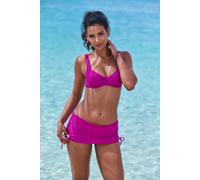 Bade-Rock LASCANA Gr. 46, N-Gr, pink (fuchsia) Damen Badehosen Ocean Blue mit seitlicher Raffung (40337818-46)