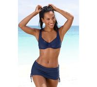 Bade-Rock LASCANA, Damen, Gr. 44, N-Gr, blau (marine), Polyamid, unifarben, Badehosen, mit seitlicher Raffung (47539021-44) marine