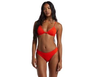 Bade-Shirt BILLABONG "Good Vibes Reese", Damen, Gr. S, Cup B, rot (sunset rot), Obermaterial: 73% Polyester, 21% Polyester, 6% Elasthan., Bikini-Oberteile (67936406-S) sunset rot