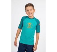 Bade-Shirt TROLLKIDS "KIDS KVALVIKA T", Mädchen, Gr. 92, N-Gr, grün (sea grün, lagoon grün), Obermaterial: 92% Polyester, 8% Elasthan, Bikini-Oberteile, mit UV-Schutzfaktor 50+, kurzärmlig, für Kinder
