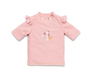 Bade-T-Shirt kurzarm Rüschen Seahorse Pink | Little Dutch - 62/68