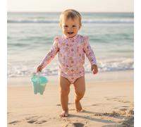 Bade-T-Shirt langarm ruches Ocean Dreams Pink | Little Dutch - 62/68