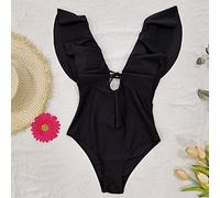 Badeanzüge für Damen Monokini Badebekleidung EIN Stück Monokini Badeanzug 2022 Sexy Push Up Verstellbarer Schulter Frauen Rüschen Monokini Badeanzug (Color : 11, Size : M)