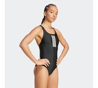 Badeanzug ADIDAS PERFORMANCE "3-STREIFEN V-BACK", Damen, Gr. 50, N-Gr, schwarz-weiß (schwarz, weiß), Obermaterial: 78% Polyamid, 22% Elasthan, Badeanzüge Badeanzug, sportlicher Schnitt, stretchiges, c