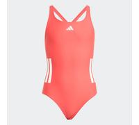 Badeanzug ADIDAS PERFORMANCE "3S BLD SWIMSUIT", Kinder, Gr. 110, N-Gr, semi lucid rot, weiß, Obermaterial: 78% Polyamid, 22% Elasthan, Badeanzüge Badeanzug (14808648-110) semi lucid rot, weiß