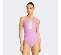 Badeanzug ADIDAS PERFORMANCE "3S MID SUIT", Damen, Gr. 40, N-Gr, preloved lila, weiß, Obermaterial: 78% Polyamid, 22% Elasthan, Badeanzüge Badeanzug, sportlicher Schnitt, stretchiges, chlorresistentes