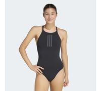 adidas Women's 3-Stripes HIGH Neck 2-Way Straps PEACHSOFT Swimsuit, Black, 48