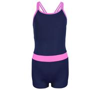 Badeanzug AQUARTI "Body Mädchen Badeanzug mit Bein Racerback", Kinder, Gr. 146, N-Gr, blau (dunkelblau, rosa), Obermaterial: 80% Polyamid PA. 20% Elasthan EL., Badeanzüge Badeanzug (25465813-146) dunk