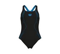 Badeanzug ARENA "G ARENA GRAPHIC SWIMSUIT SWIM PRO BACK", Mädchen, Gr. 140, N-Gr, schwarz (schwarz, turquoise), Obermaterial: 100% Polyester, Badeanzüge Badeanzug, für Kinder, sportlicher Stil, mit UV