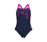 Badeanzug ARENA "G ARENA KIKKO SWIMSUIT SWIM PRO BACK", Mädchen, Gr. 164 (158), N-Gr, blau (navy, shocking pink), Obermaterial: 80% Polyamid, 20% Elasthan, Badeanzüge Badeanzug, UV-Schutz UPF 50+ (849