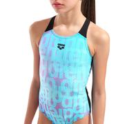 Badeanzug ARENA "G ARENA MULTI COLOURS SWIMSUIT V BACK für Mädchen", Mädchen, Gr. 164, N-Gr, schwarz (water multi, schwarz), Obermaterial: 100% Polyester, Badeanzüge Badeanzug, für intensives Schwimmt
