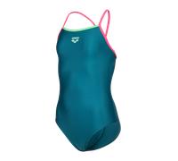 Badeanzug ARENA "GIRL'S ARENA SWIMSUIT LIGHT DROP SOLID", Kinder, Gr. 164, N-Gr, blau (deep teel, shocking pink, verbena), Obermaterial: 82% Polyester, 18% Elasthan, Badeanzüge Badeanzug, mit sportlic