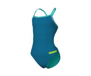 Badeanzug ARENA "GIRL'S TEAM SWIMSUIT CHALLENGE SOLID", Kinder, Gr. 128, N-Gr, blau cosmo, water, Obermaterial: 100% Polyester, Badeanzüge Badeanzug (49021544-128) blau cosmo, water