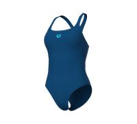 Badeanzug ARENA "arena Feel Damen Solid Control Pro Back Bustier Badeanzug", Damen, Gr. 42, N-Gr, blau (dusty blau), Obermaterial: 82% Polyester, 18% Elasthan, Badeanzüge (29385718-42) dusty blau