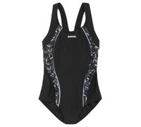 Badeanzug BENCH., Kinder, Gr. 122/128, N-Gr, schwarz (schwarz bedruckt), Recycling-Polyamid, Farbeinsatz, bedruckt, unifarben, Badeanzüge Badeanzug, mit geometrische bedruckten Einsätzen (14085350-122