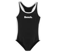 Badeanzug BENCH., Kinder, Gr. 170/176, N-Gr, schwarz-weiß (schwarz, weiß), Polyamid, kontrastfarbene Details, Badeanzüge Badeanzug, mit Logoprint (696847-170) schwarz, weiß
