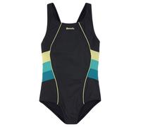 Badeanzug BENCH., Mädchen, Gr. 122/128, N-Gr, schwarz (schwarz, türkis, gelb), Recycling-Polyamid, kontrastfarbene Details, Badeanzüge Badeanzug, mit kontrastfarbenen Einsätzen (26330010-122)