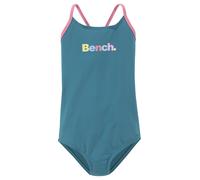 Badeanzug BENCH., Mädchen, Gr. 158/164, N-Gr, blau (petrol), Polyamid, unifarben mit Farbeinsätzen, Badeanzüge Badeanzug, mit bunten Details (68643315-158)
